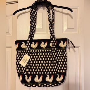 Vera Bradley Chanticleer Large Tote
Rooster Egg Chicken Print Retired 1998 NWT